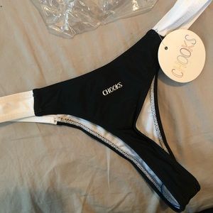 NWT black “diver” bikini bottoms